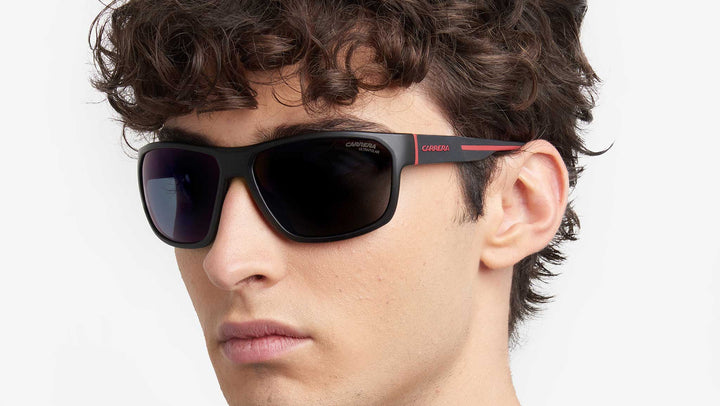 Carrera 4018/S Wrap Sunglasses in Black Polarized