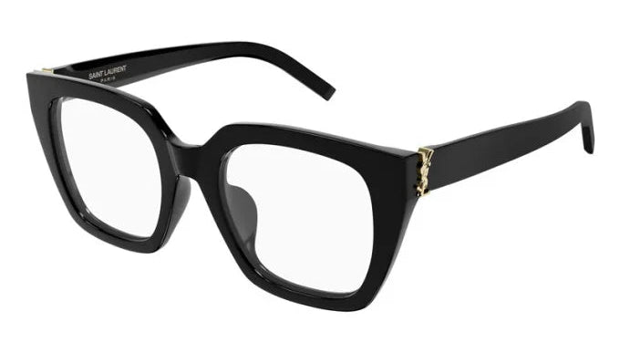Saint Laurent SLM95/F Gafas de sol estilo ojo de gato con montura gruesa en oro negro