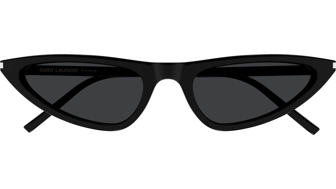 Saint Laurent SLM95/F Gafas de sol estilo ojo de gato con montura gruesa en oro negro
