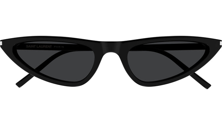 Saint Laurent SLM95/F Gafas de sol estilo ojo de gato con montura gruesa en oro negro
