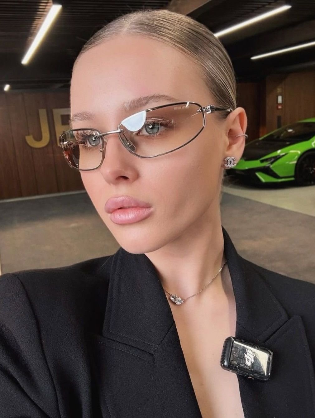 Miu Miu MU A50S Silver Mirror Wrap Sunglasses
