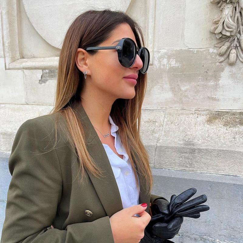 Dior DDoll R1U Square Sunglasses in Blue Mirror