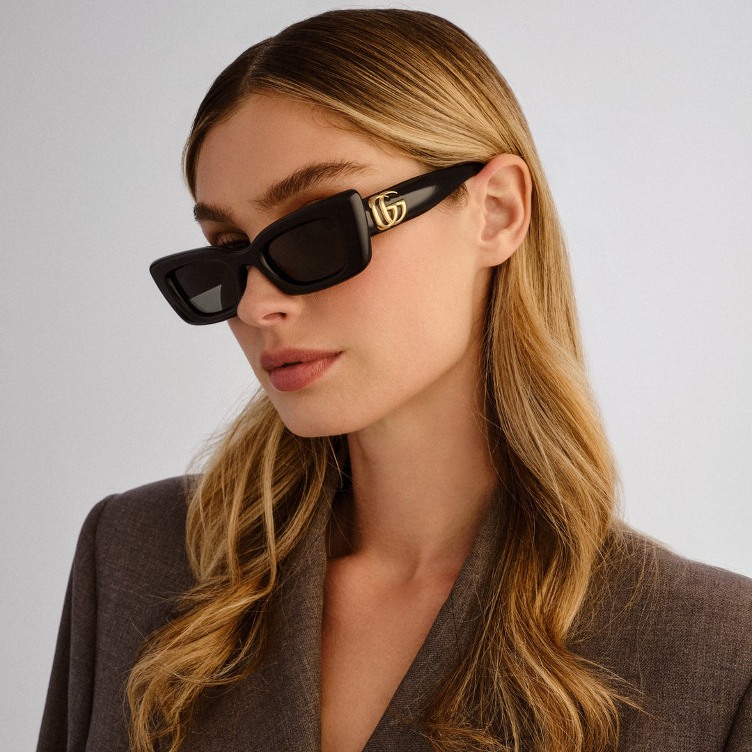 Gucci GG1827S Thick Rim Cat Eye Sunglasses in Black