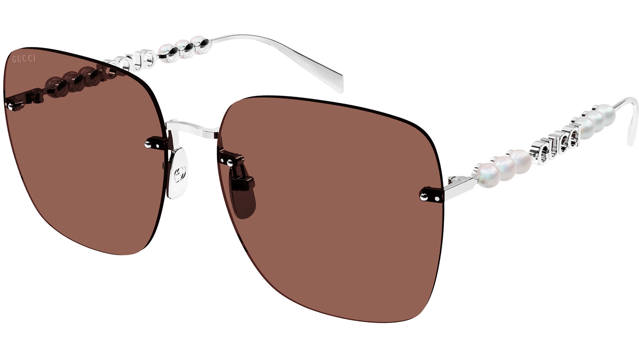 Gucci GG1923SA Grey Rimless Square Pearl | Designer Daydream