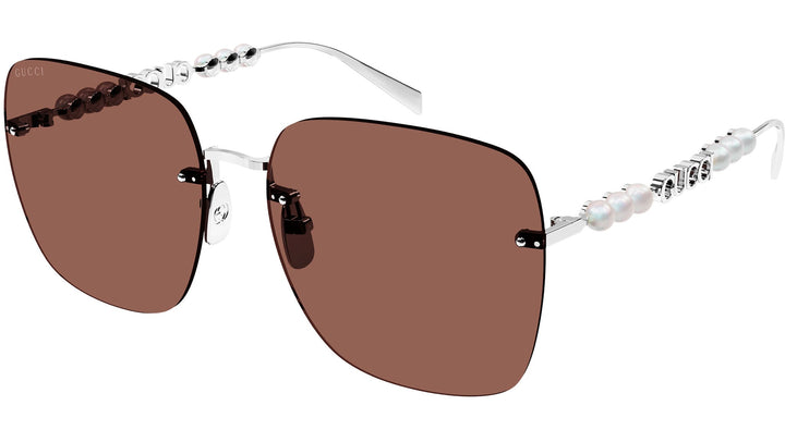 Gucci GG1923SA Red Rimless Square Pearl Sunglasses