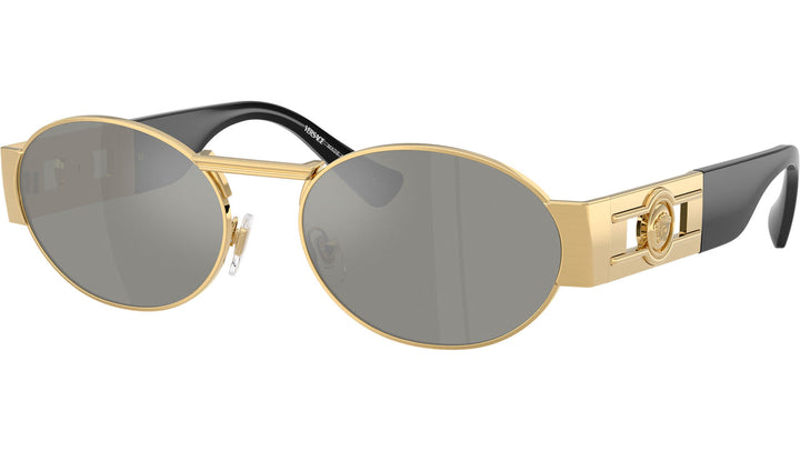 Versace VE2264 Oval Sunglasses in Gold Silver Mirror