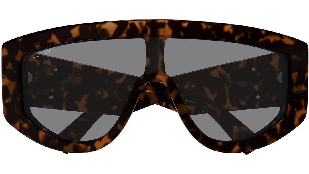 Gucci GG1950S Havana Brown Oversized Shield Sunglasses