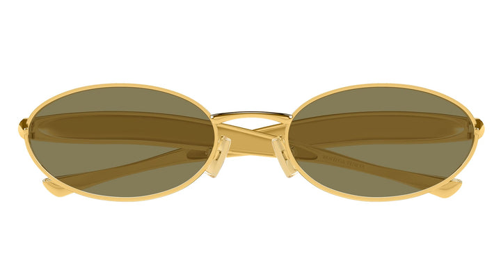 Bottega Veneta BV1386S Sardine Sunglasses in Gold Green