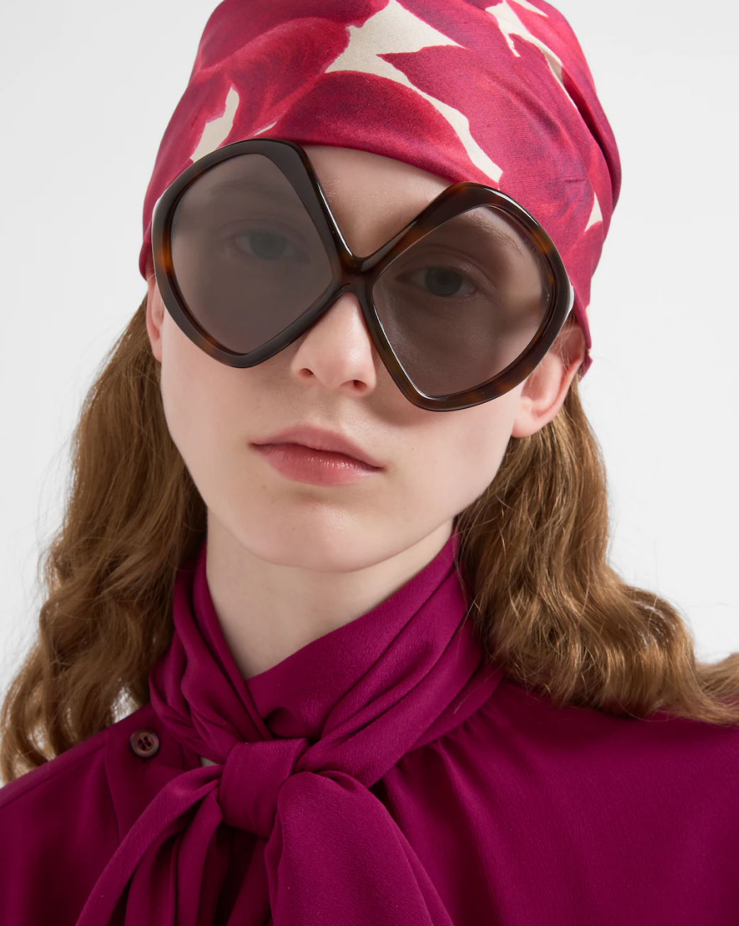 Prada PR B21S Oversized XL Sunglasses in Havana Brown