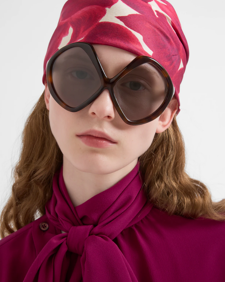 Prada PR B21S Oversized XL Sunglasses in Havana Brown