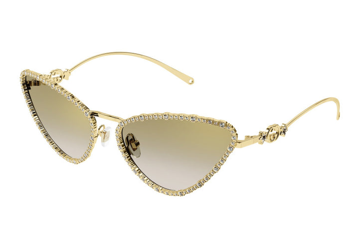 Gucci GG1569S Cat Eye Sunglasses in Gold Crystal