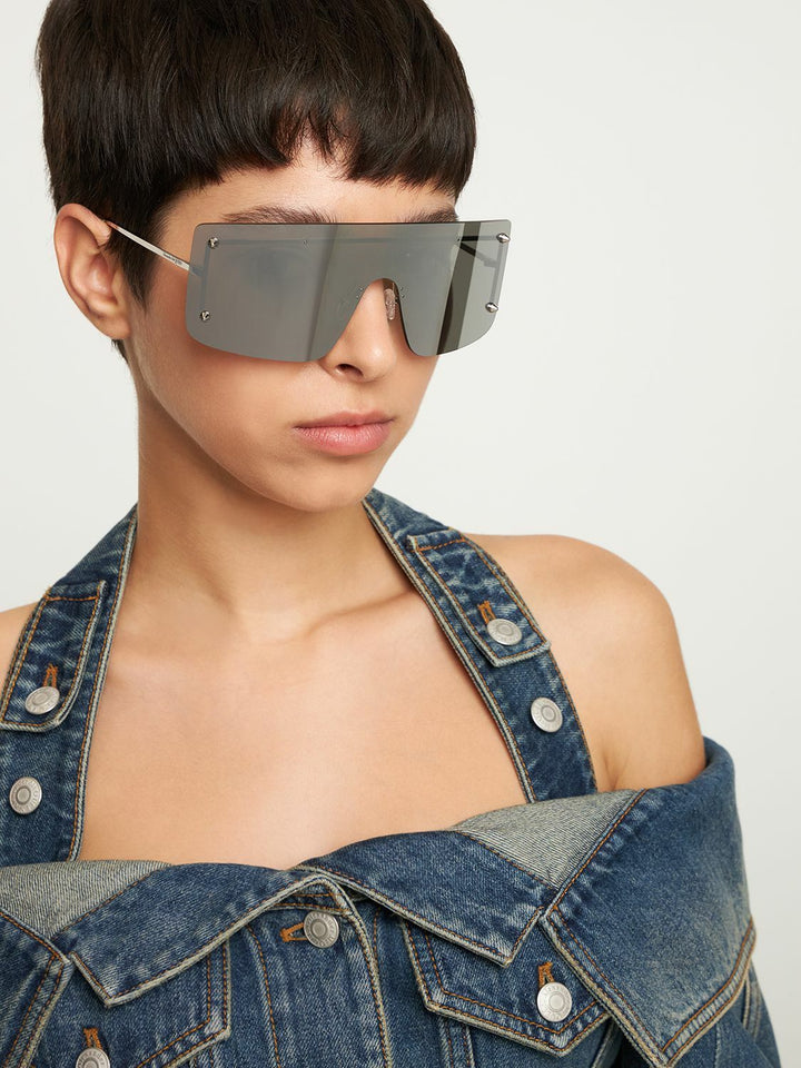 Alexander McQueen AM0412S Oversized Shield Sunglasses