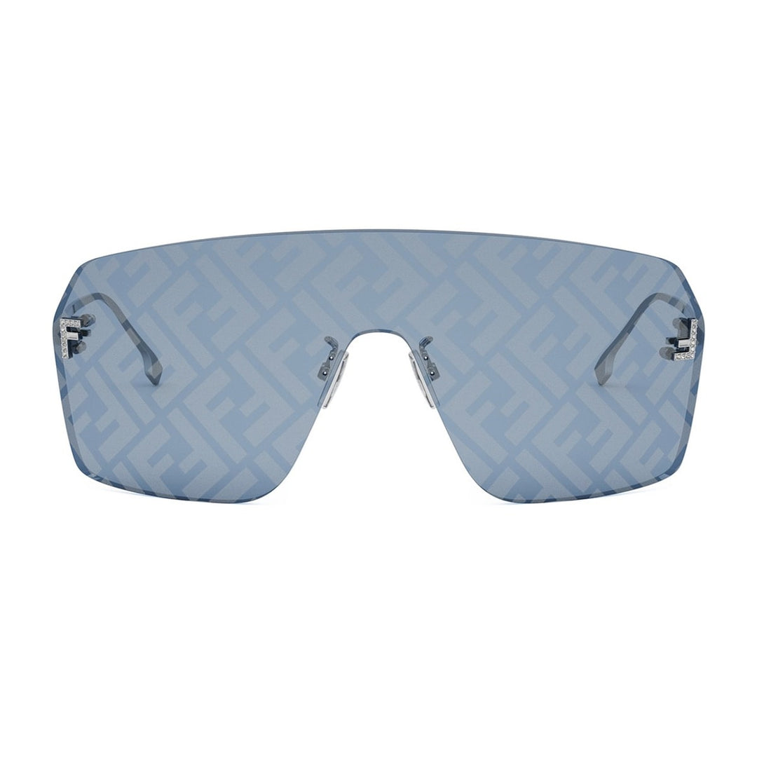 Fendi FE4121US First Crystal Mask Sunglasses in Blue Logo Mirror
