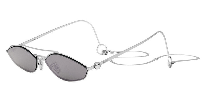 Fendi Baguette FE40114U-Y Mirror Sunglasses in Silver Chain