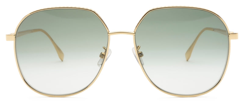 Fendi FE40069U Gold Green Metal Sunglasses