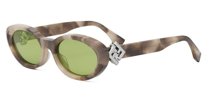 Fendi Diamonds FE40140U Oval Sunglasses in Tortoise Grey