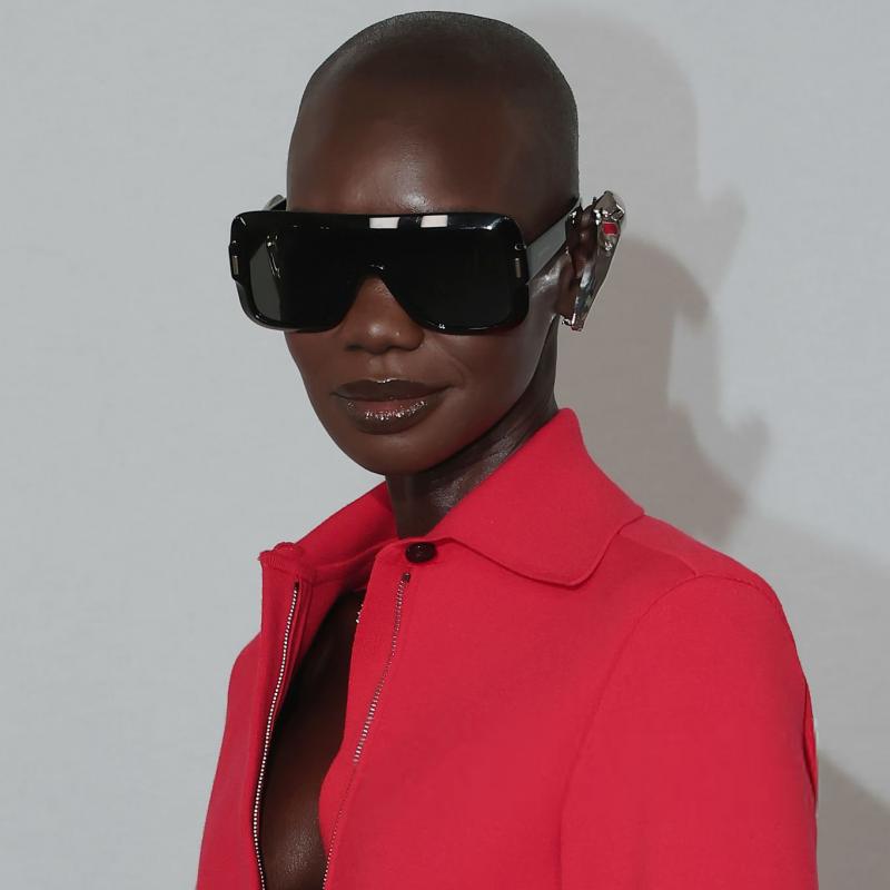 Salvatore Ferragamo SF2061SE Mask Sunglasses in Brown – Designer