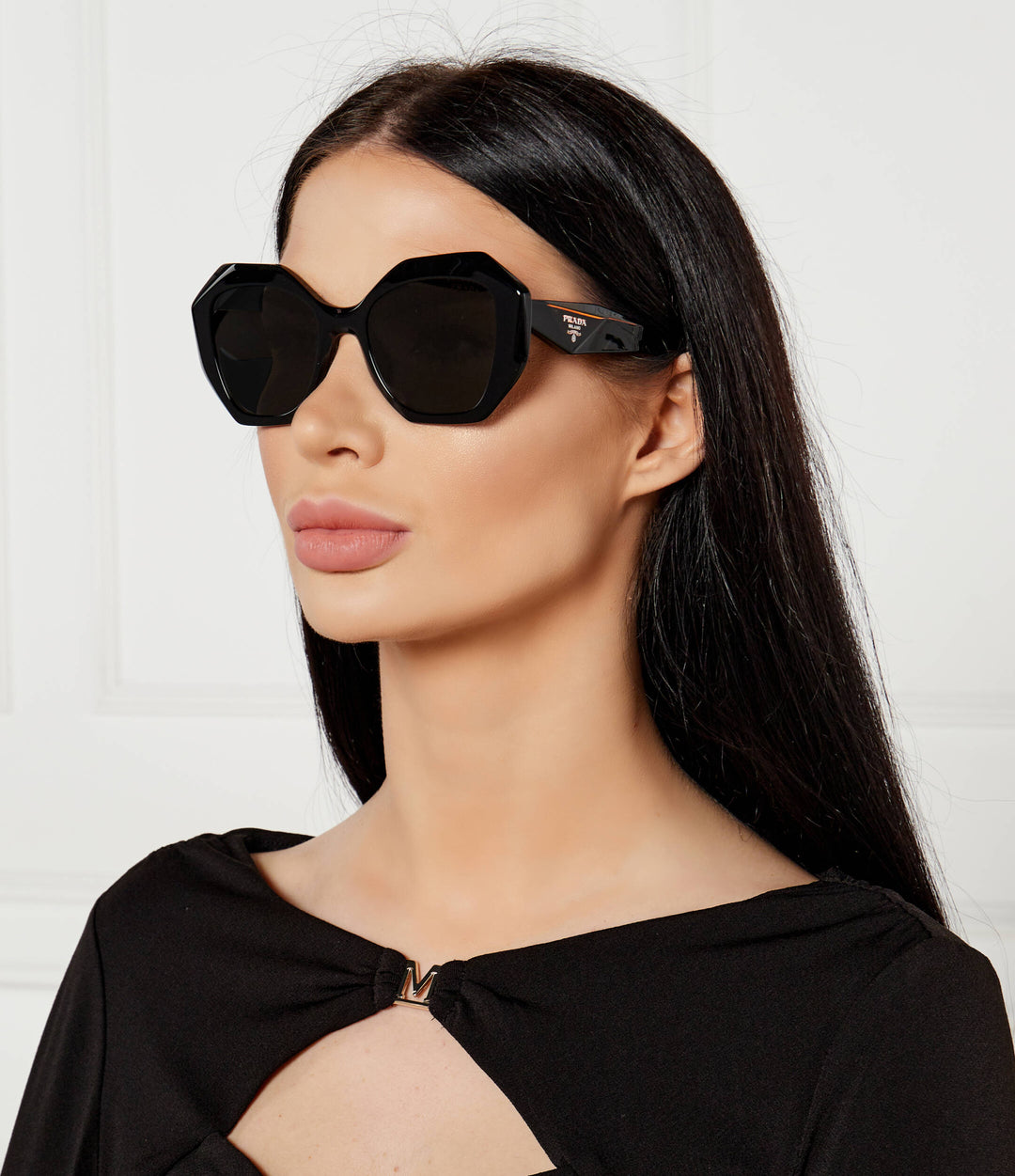Prada PR16WS Oversized Sunglasses in Black