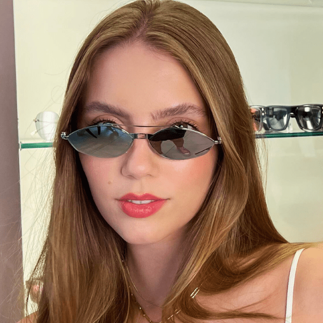 Fendi Baguette FE40114U-Y Mirror Sunglasses in Gold Chain