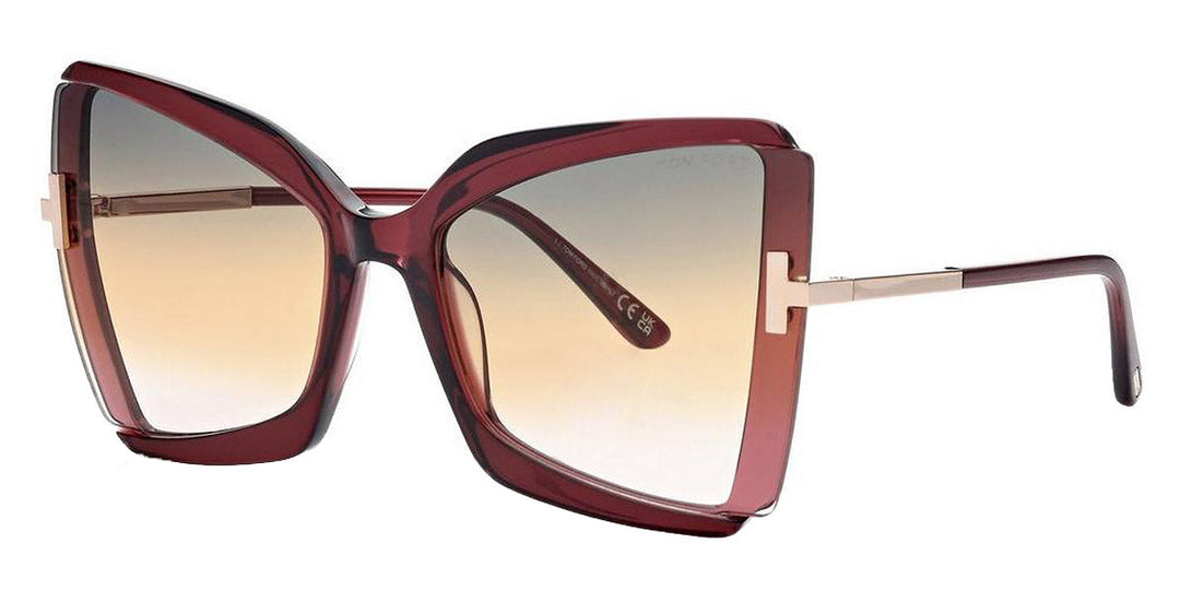 Tom Ford Gia FT0766 bordeaux square sunglasses with gradient lenses