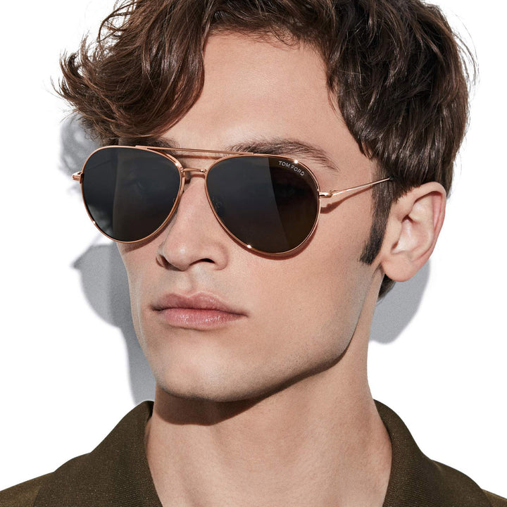 Tom Ford Dashel FT0996 Aviator Sunglasses in Rose Gold Grey