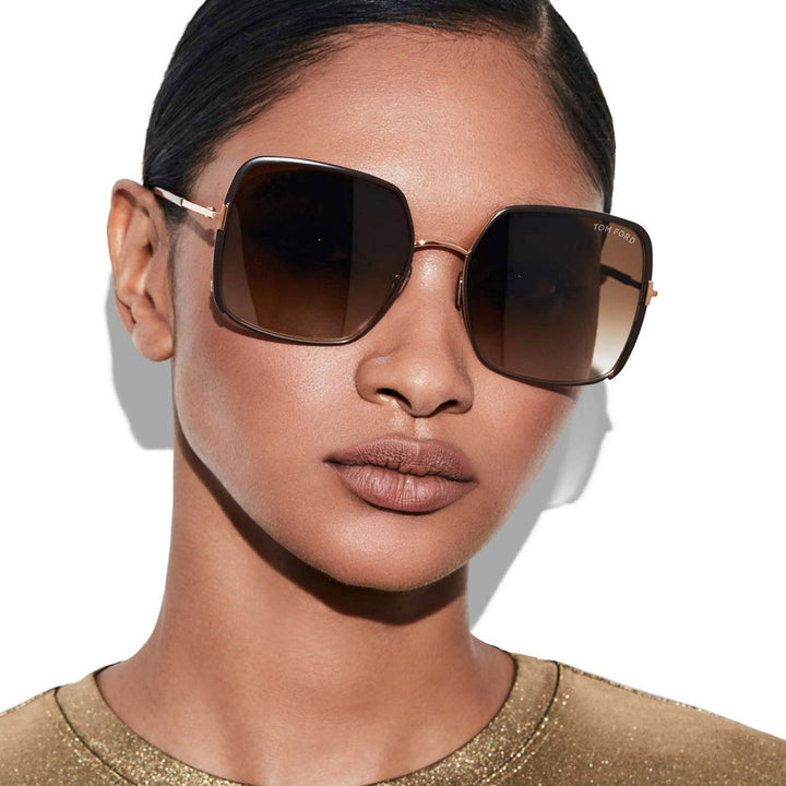 Tom Ford Raphaela FT1006 Square Sunglasses in Brown