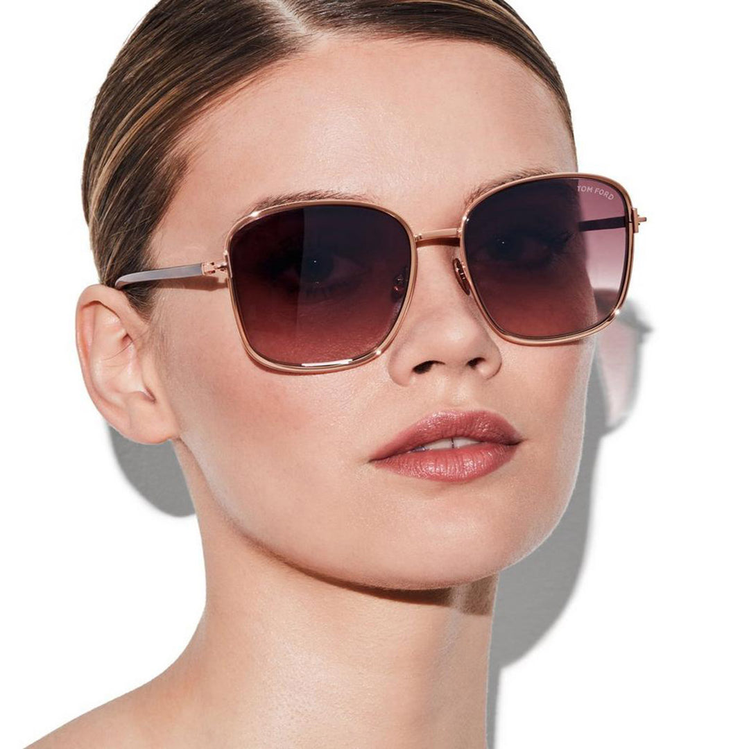 Tom Ford Fern FT1029 Sunglasses in Rose Gold Pink