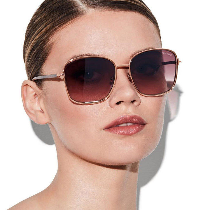 Tom Ford Fern FT1029 Sunglasses in Rose Gold Pink