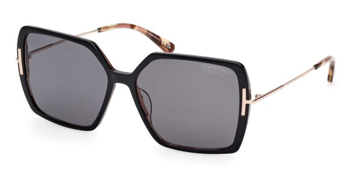 Gafas de sol estilo ojo de gato de metal Elise de Tom Ford en oro rosa