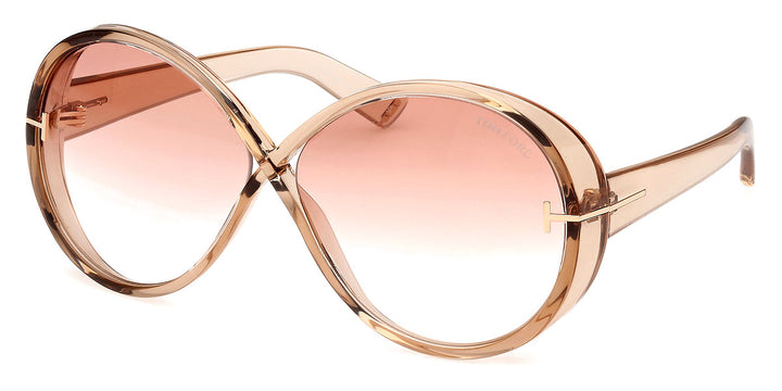 Tom Ford Edie FT1116 Oversized Round Sunglasses in Nude Pink