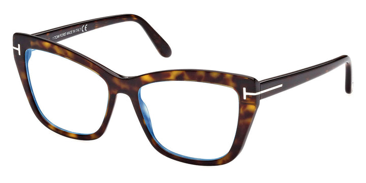 Tom Ford FT5826-B Havana Brown Cat Eye Bluelight Frames