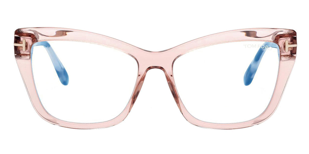 Tom Ford FT5826-B Transparent Pink Cat Eye Bluelight Frames