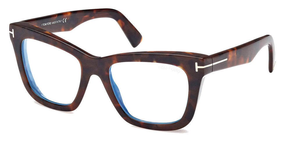 Tom Ford FT5881-B Havana Brown Thick Rim Bluelight Frames