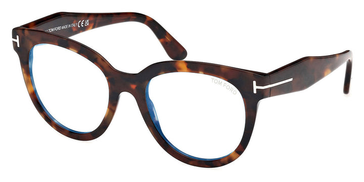 Tom Ford FT5987-B Oversized Bluelight Frames in Havana Brown