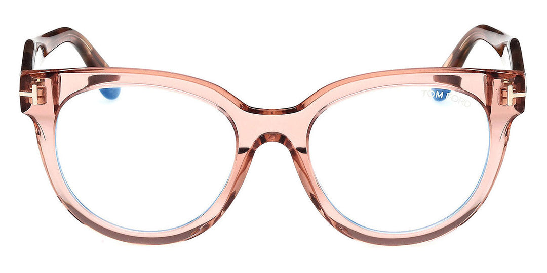 Tom Ford FT5987-B Oversized Bluelight Frames in Transparent Pink