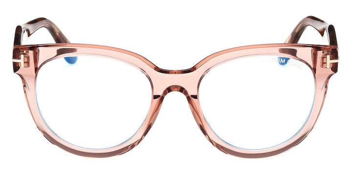 Tom Ford FT5987-B Oversized Bluelight Frames in Transparent Pink