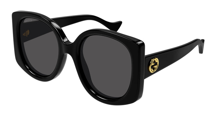 Gucci GG1257S Gafas de sol redondeadas negras con borde grueso