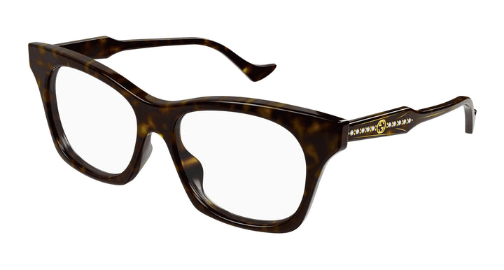 Gucci GG1299O Squared Cat Strass Frames in Brown