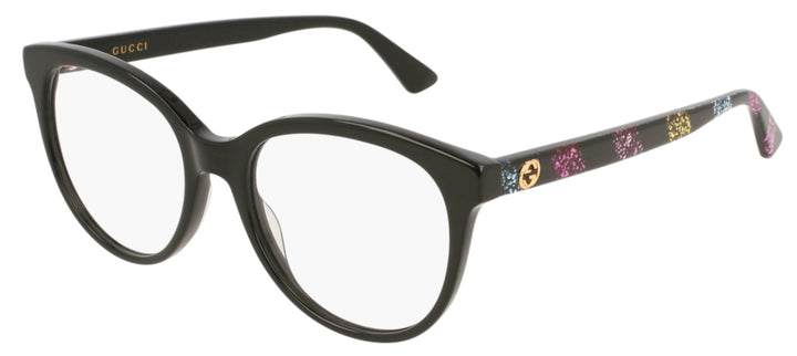 Gucci GG0329O Cat Eye Eyeglasses Frames in Black Glitter