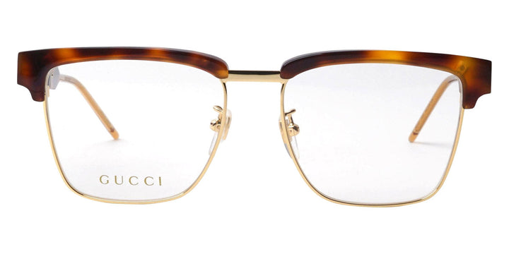 Monturas de anteojos con corte cuadrado extragrande en oro negro Gucci GG0592O
