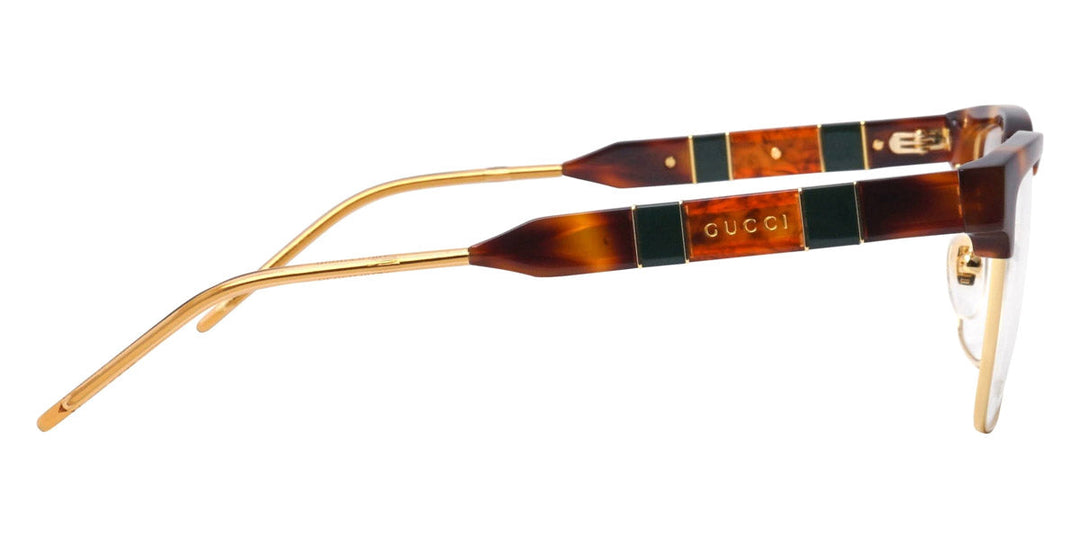 Monturas de anteojos con corte cuadrado extragrande en oro negro Gucci GG0592O