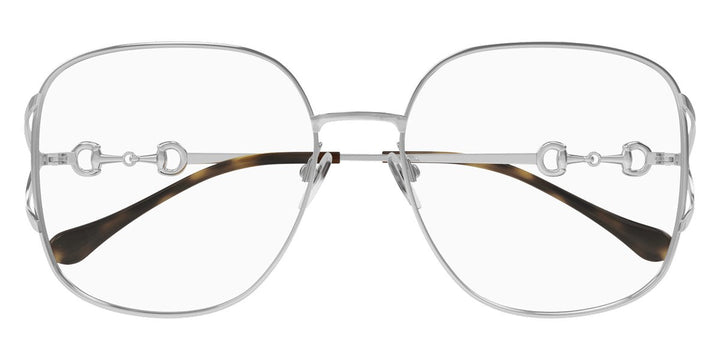 Gucci GG1019O Silver Oversized Horsebit Eyeglasses Frames