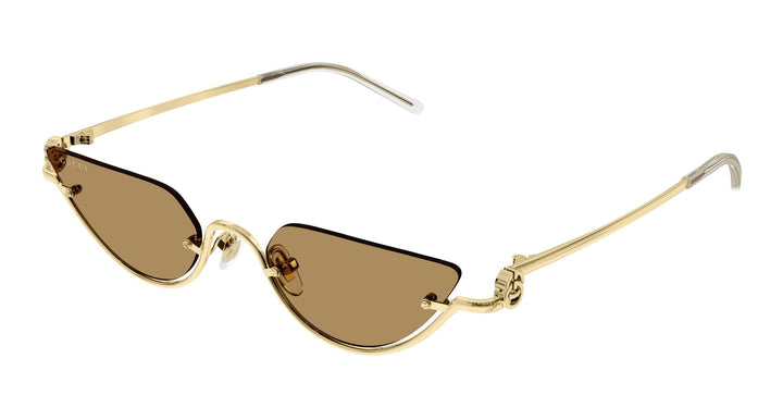 Gucci GG1603S Half Rim Sunglasses in Gold Brown