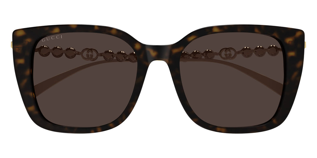 Gucci GG1257S Gafas de sol redondeadas con lentes marrones y rojos