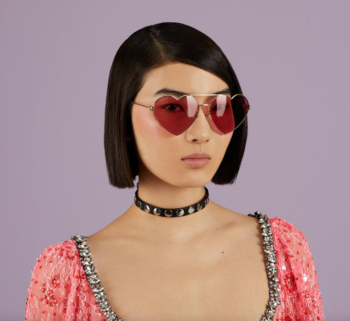 Gucci GG1283S Pink Heart Sunglasses