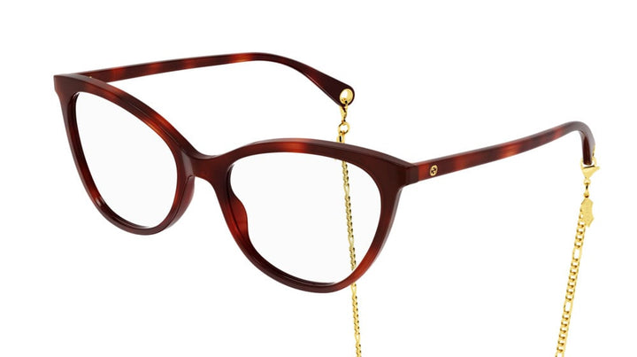 Gucci GG1079O Cat Eye Frames in Brown Chain
