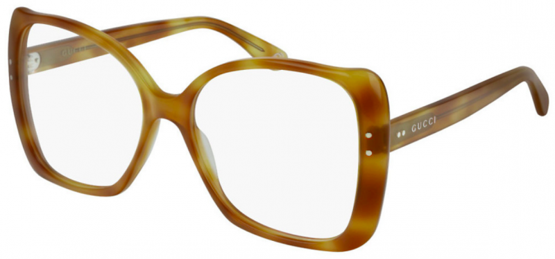 Gucci GG0473O Oversized Eyeglasses Frames in Havana Brown