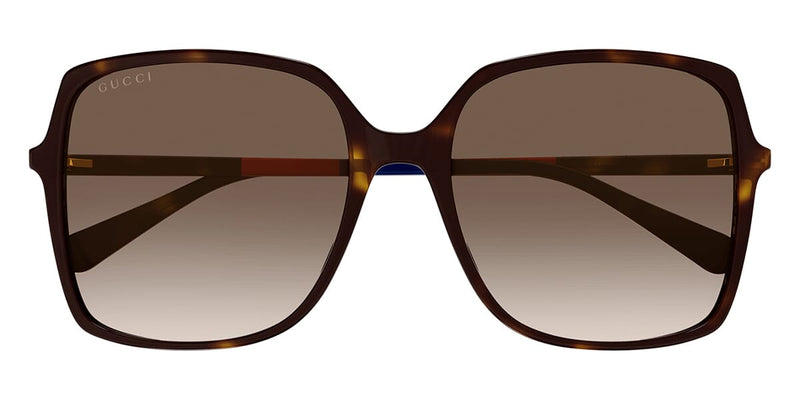Gucci GG0544S Thin Havana Square Sunglasses