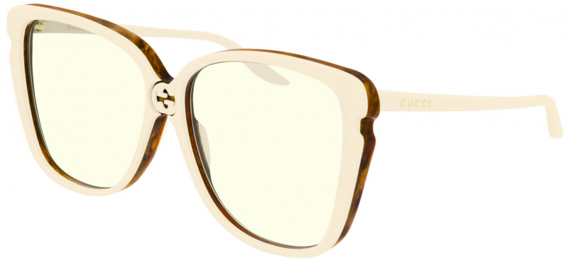 Gucci GG0709S Ivory Butterfly Oversized Sunglasses