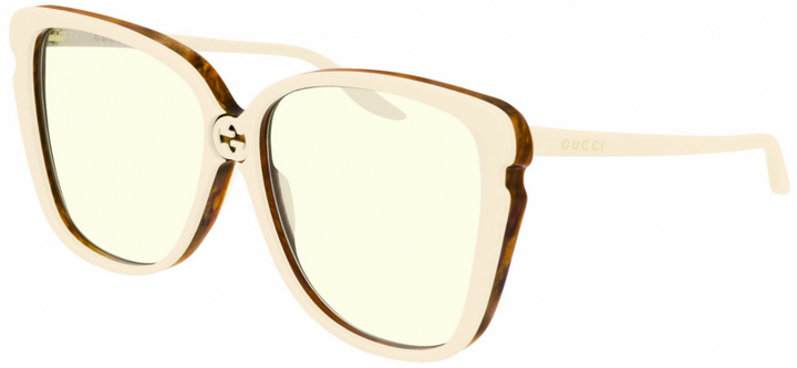 Gucci GG0709S Ivory Butterfly Oversized Sunglasses
